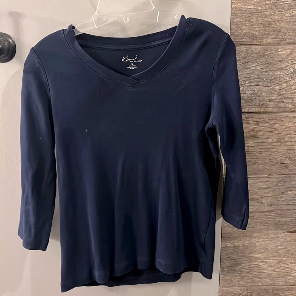 3/4 length sleeve navy top-great for layering!